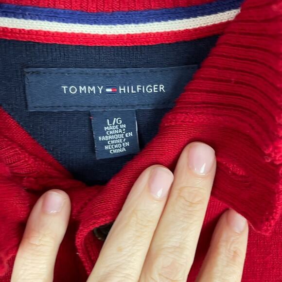 Tommy Hilfiger Button Front Pullover Sweater Sz L - Picture 4 of 6